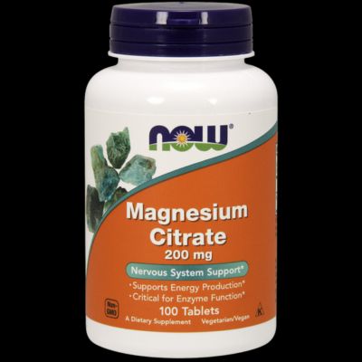 NOW FOODS - MAGNESIUM SITRAATTI - 200MG - 100KPL